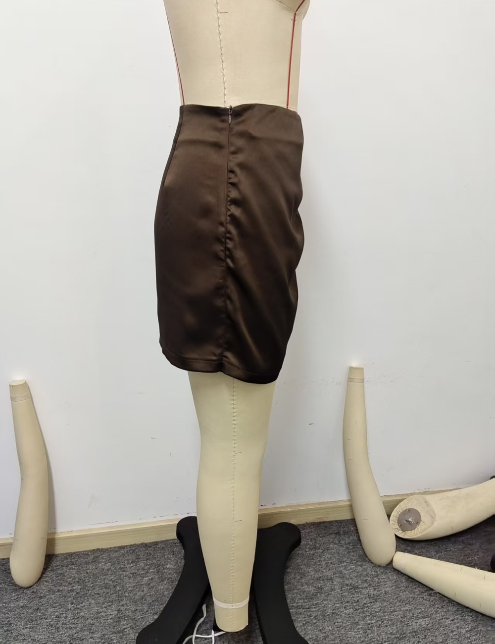 A-line fashion satin short elegant pure skirt