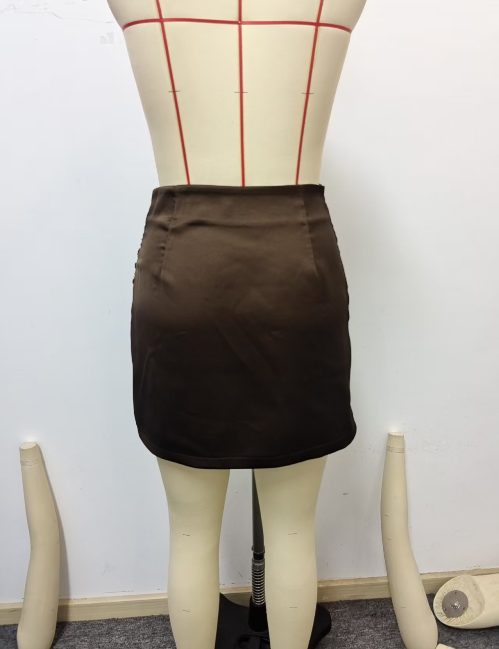 A-line fashion satin short elegant pure skirt