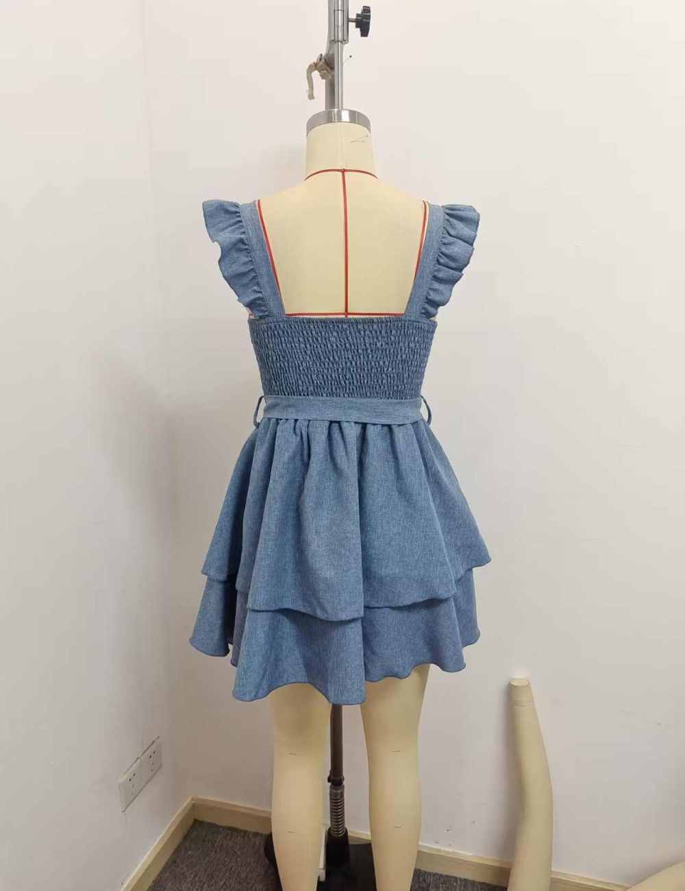 Short frenum boats sleeve elegant square collar dress