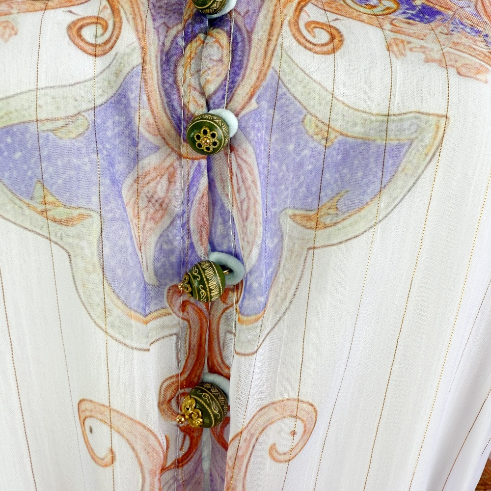 Vacation long belt Bohemian style real silk dress