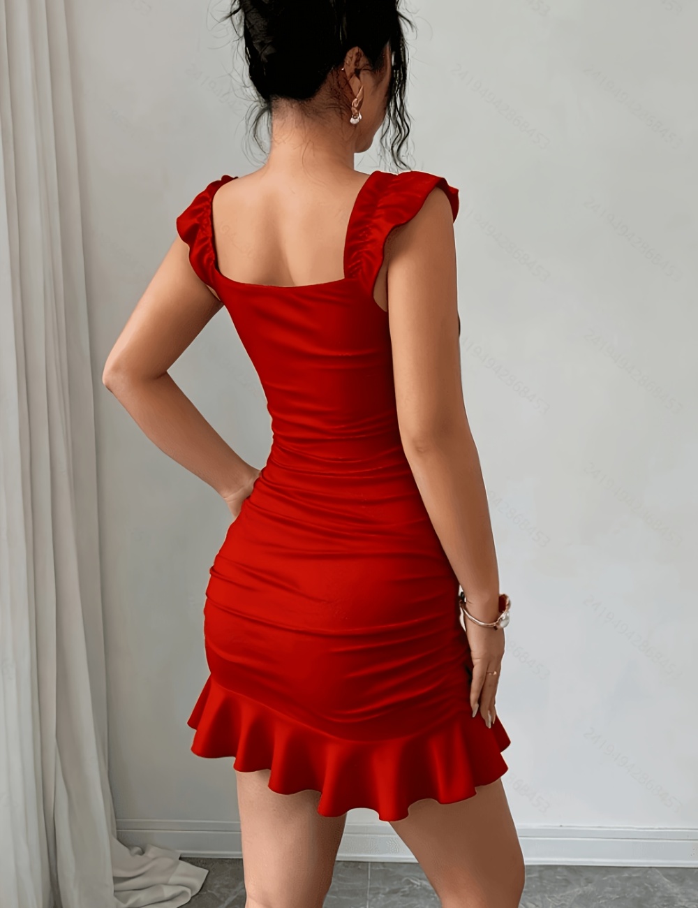 Pure fold short summer elegant dress for women