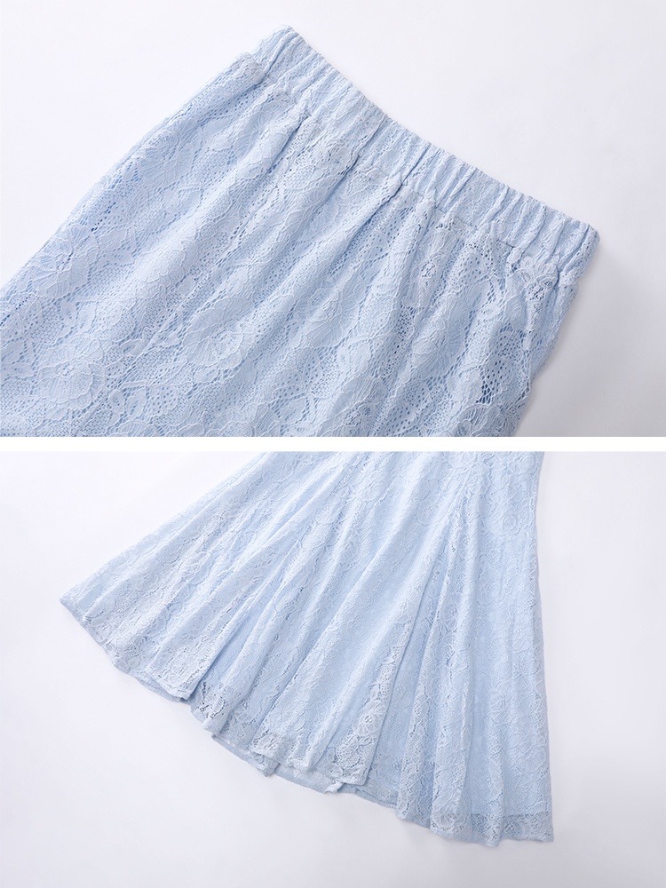 Temperament back frenum set beads big flower skirt a set