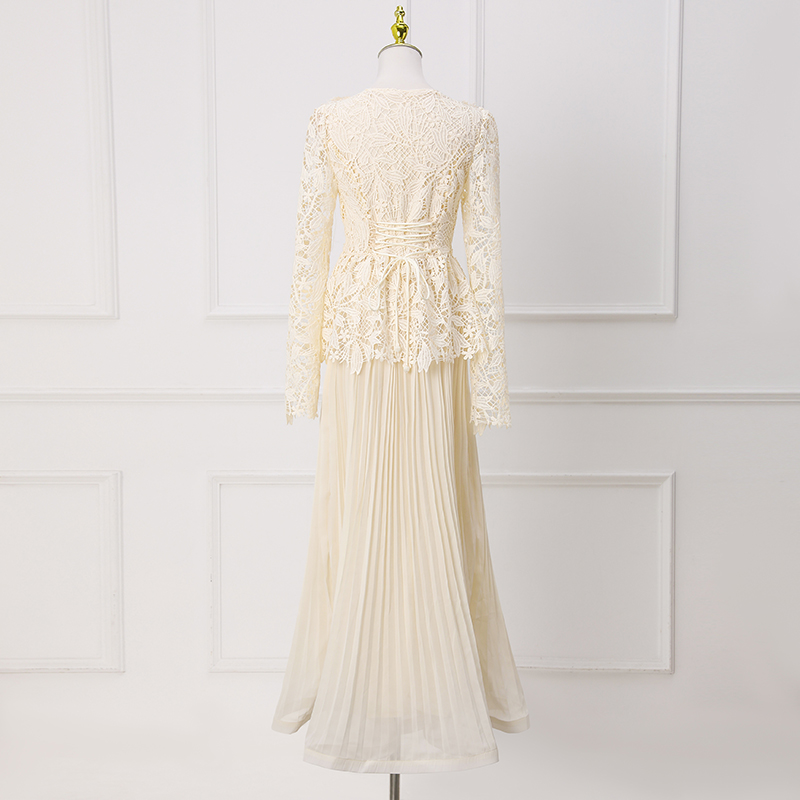 Lady chiffon tops crimp waistcoat a set