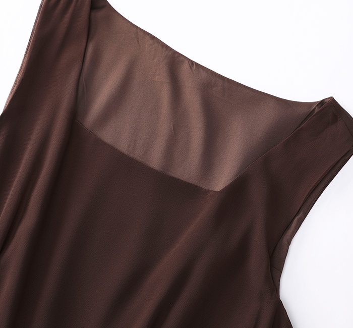 Lady chiffon tops crimp waistcoat a set