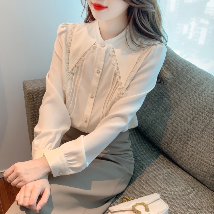 All-match Western style shirt France style autumn tops for women