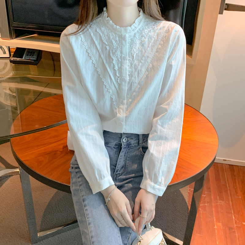 Temperament chiffon business suit commuting lace shirt