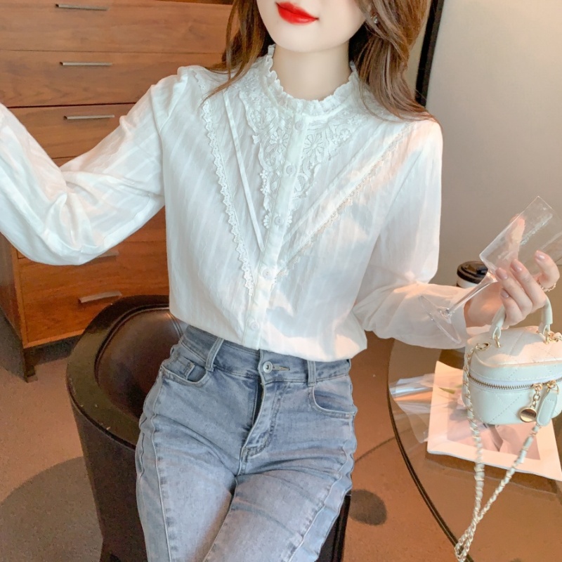 Temperament chiffon business suit commuting lace shirt