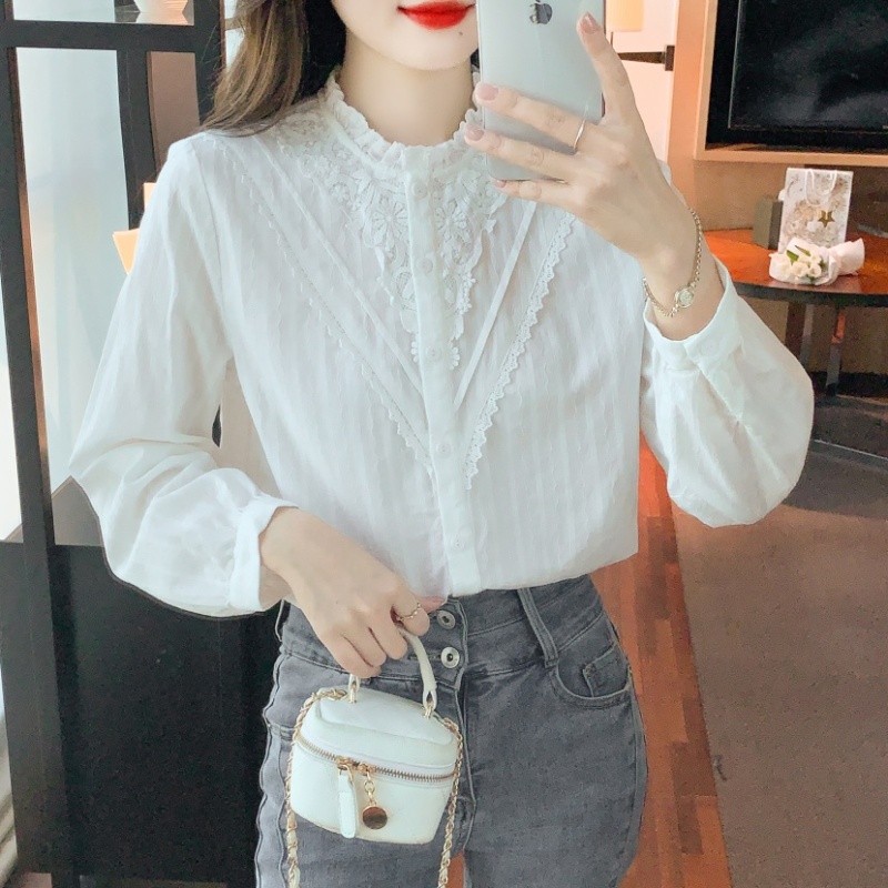 Temperament chiffon business suit commuting lace shirt