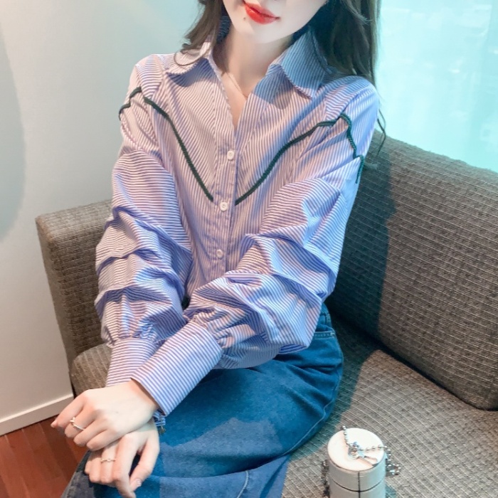 Autumn fashion tops all-match Western style shirt for women