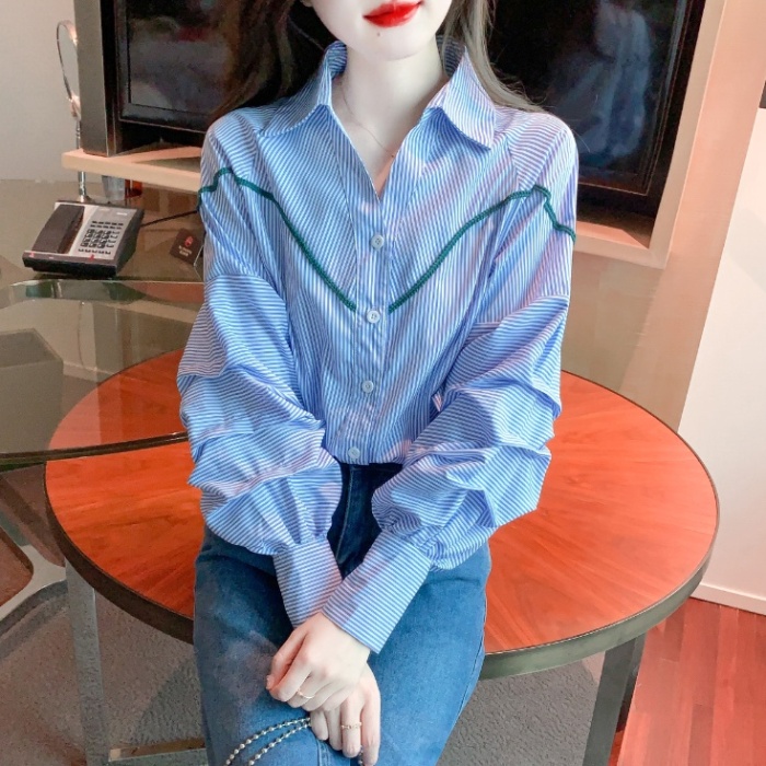 Autumn fashion tops all-match Western style shirt for women