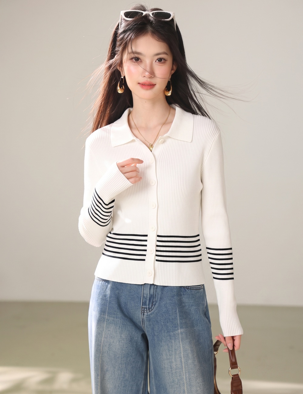 Western style fashion coat show young lapel sweater for women