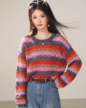 Blooming slim autumn sweater pullover Casual all-match tops