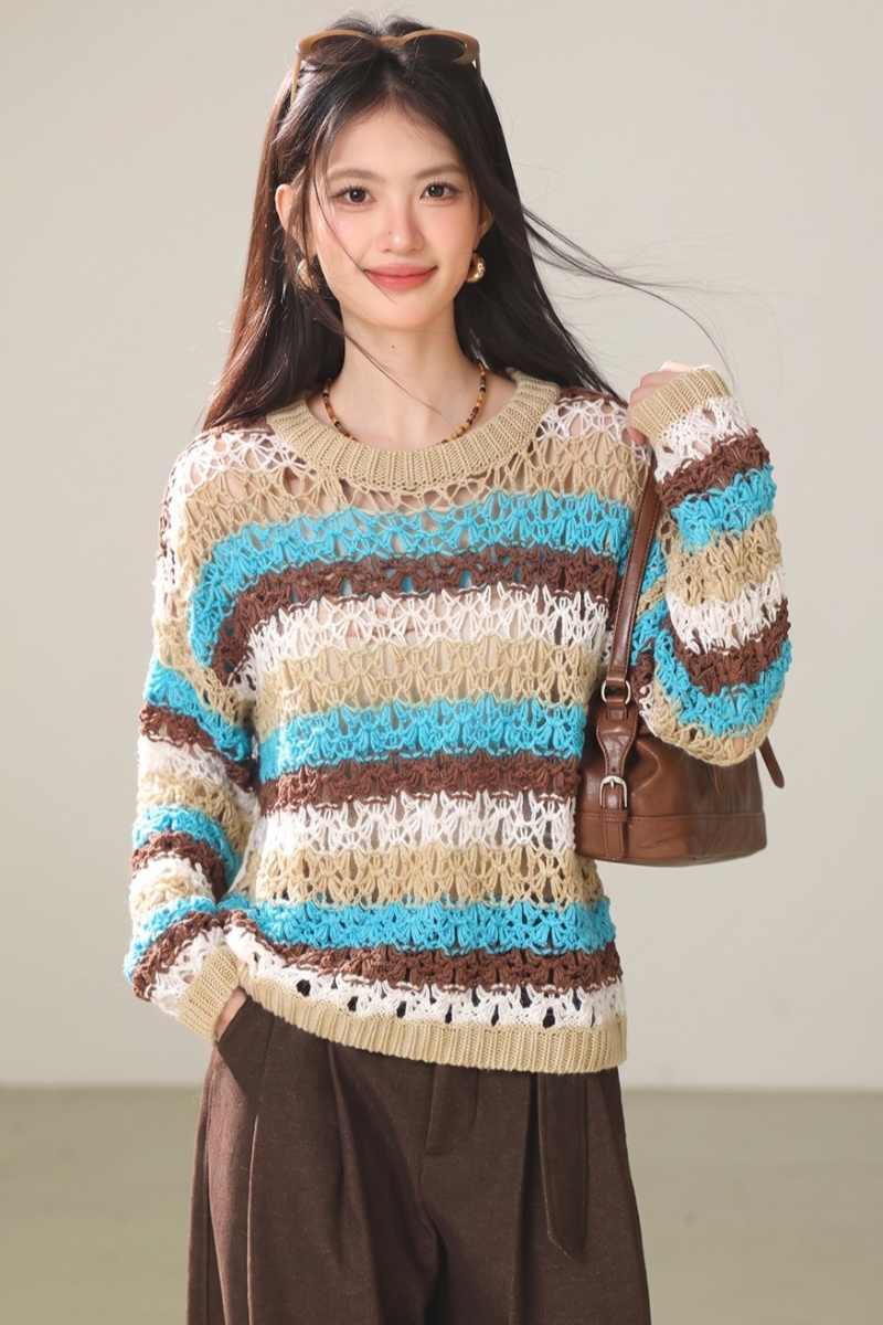 Blooming slim autumn sweater pullover Casual all-match tops