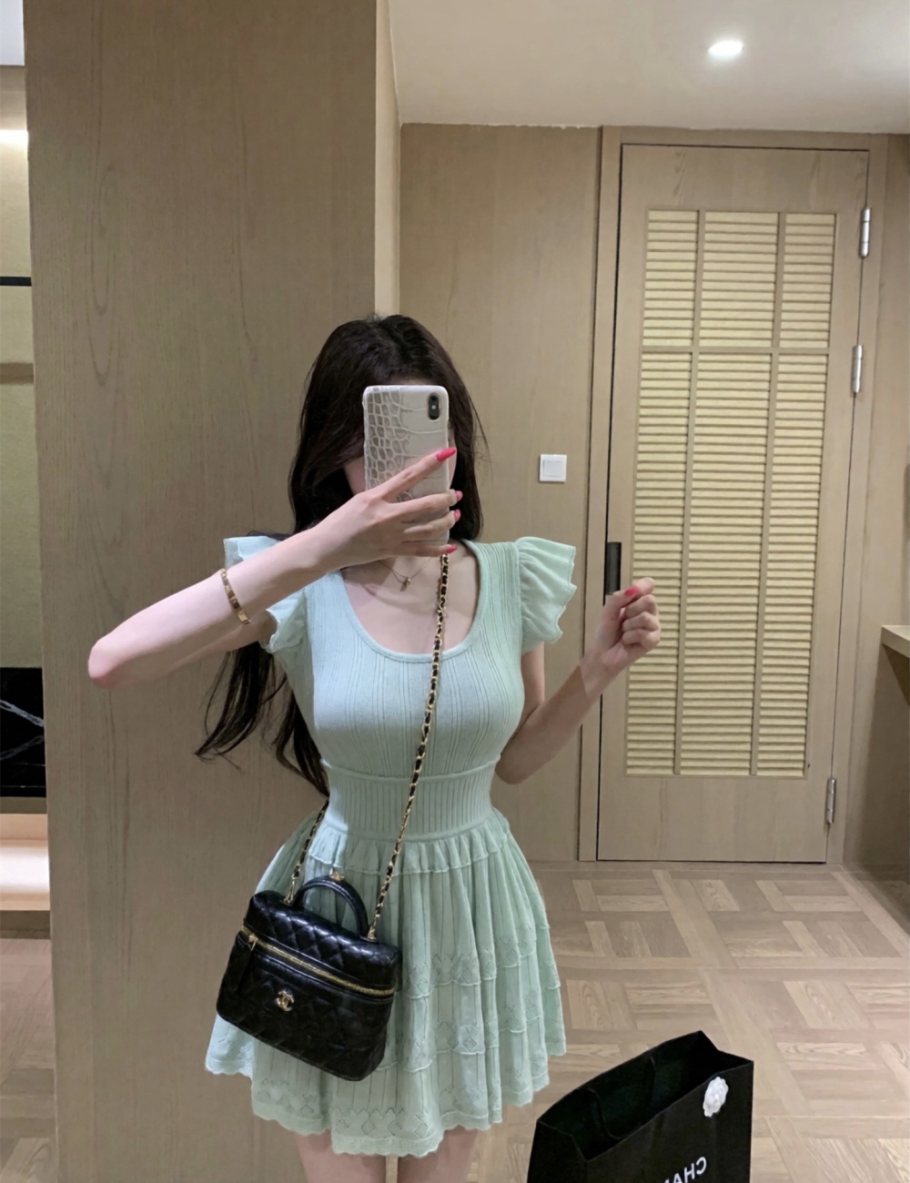 Temperament thin slim boats sleeve dress for women