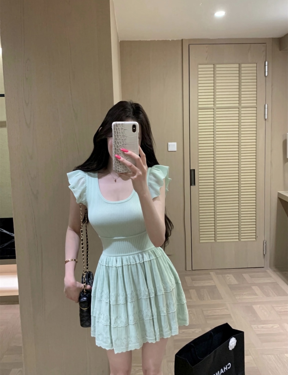 Temperament thin slim boats sleeve dress for women