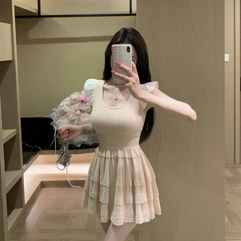 Temperament thin slim boats sleeve dress for women