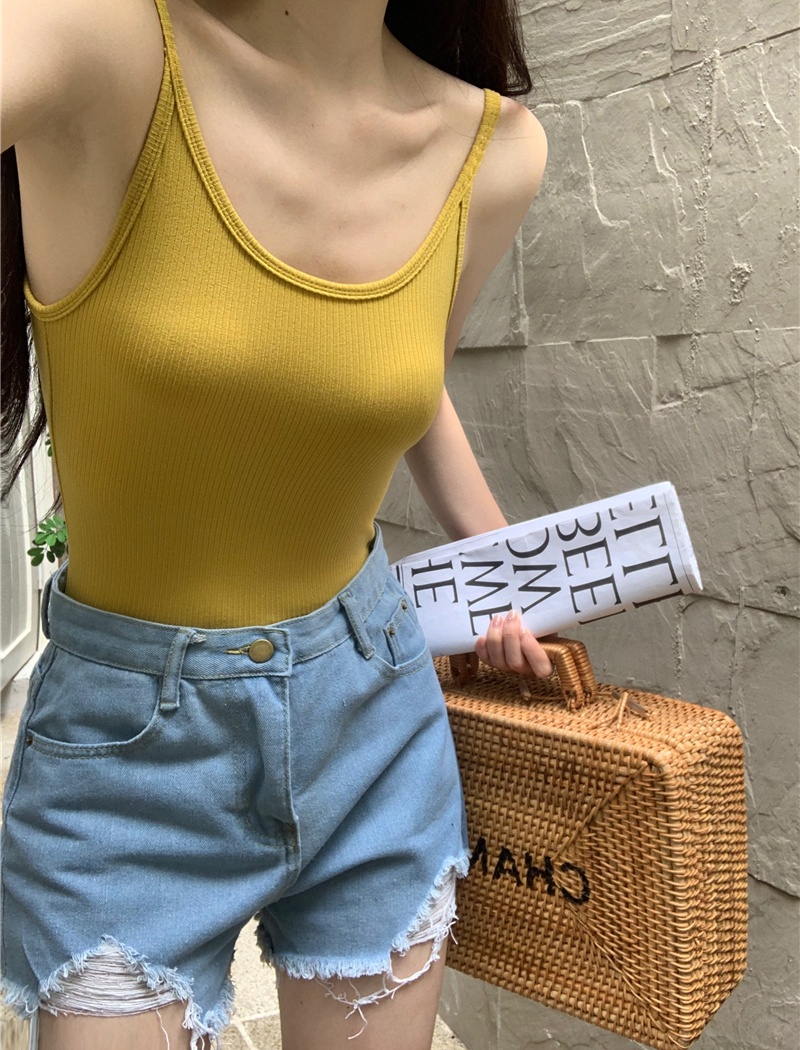 American style halter conjoined tops geometry slim vest