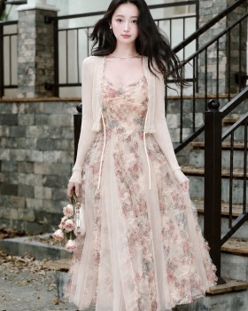 Summer cardigan unique dress 2pcs set for women