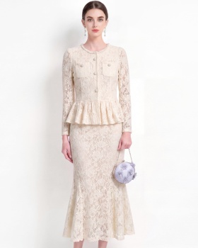 Package hip long sleeve skirt mermaid shirt a set