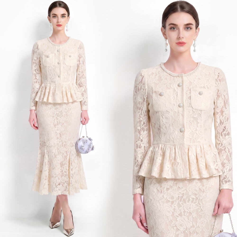 Package hip long sleeve skirt mermaid shirt a set
