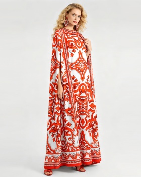Mopping bat A-line dress big skirt loose long dress