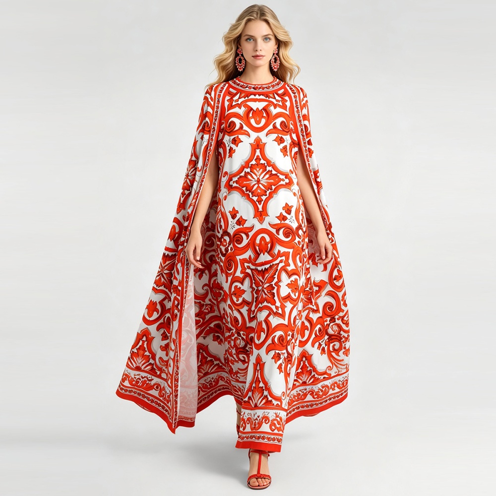 Mopping bat A-line dress big skirt loose long dress