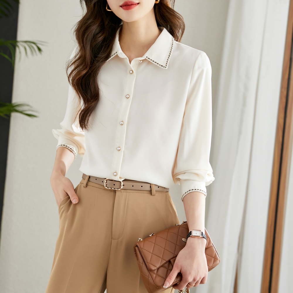 Straight fashion pure tops commuting profession shirt
