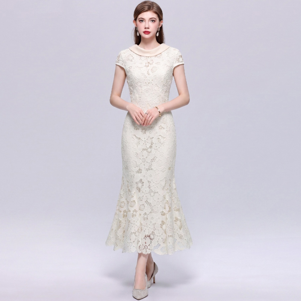 Elegant mermaid intellectuality ladies hollow dress