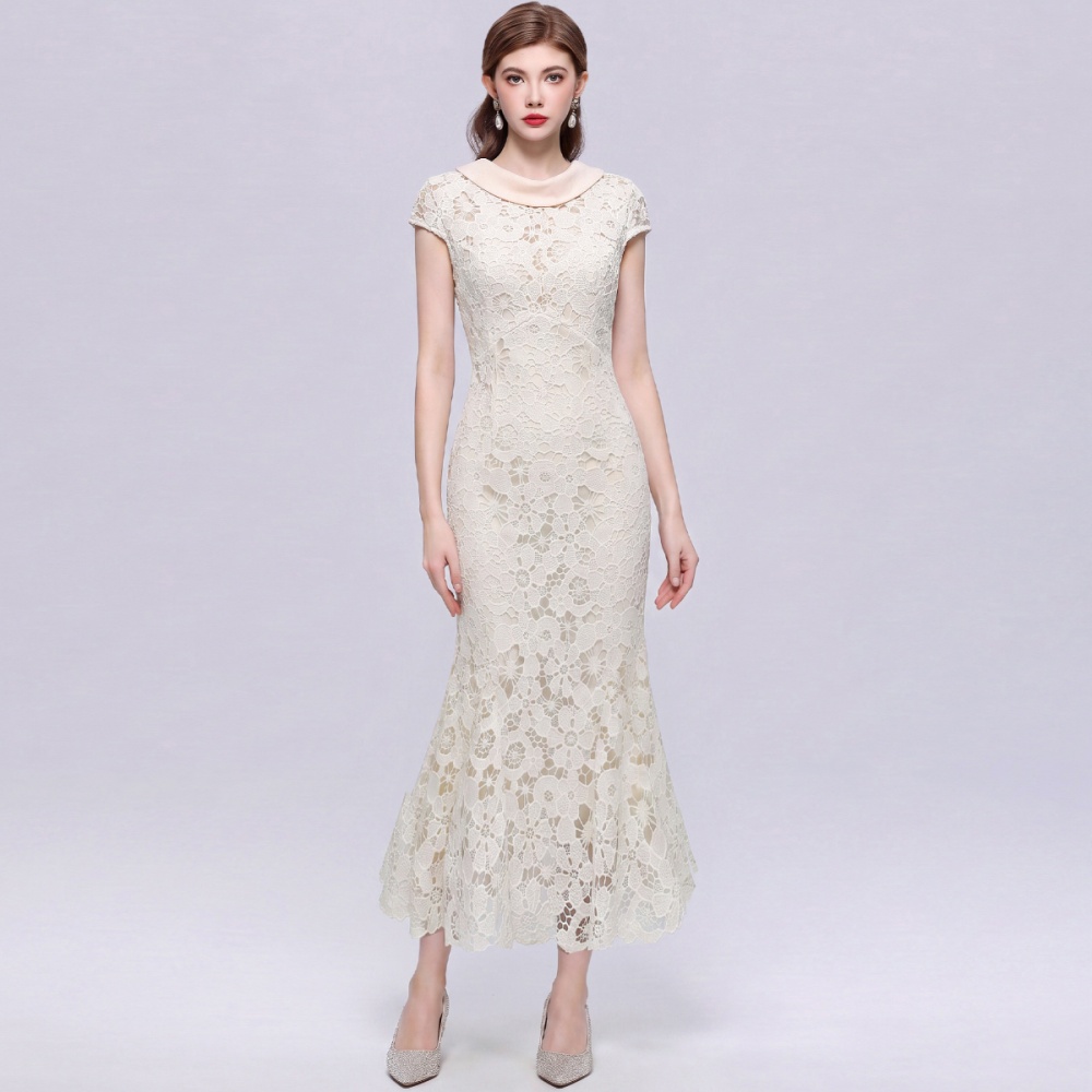 Elegant mermaid intellectuality ladies hollow dress