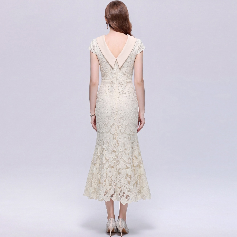 Elegant mermaid intellectuality ladies hollow dress