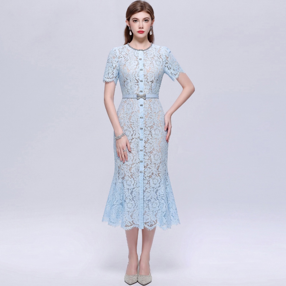 Light luxury long dress with belt dress for women