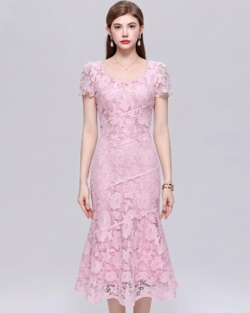 Lace elegant slim ladies temperament dress