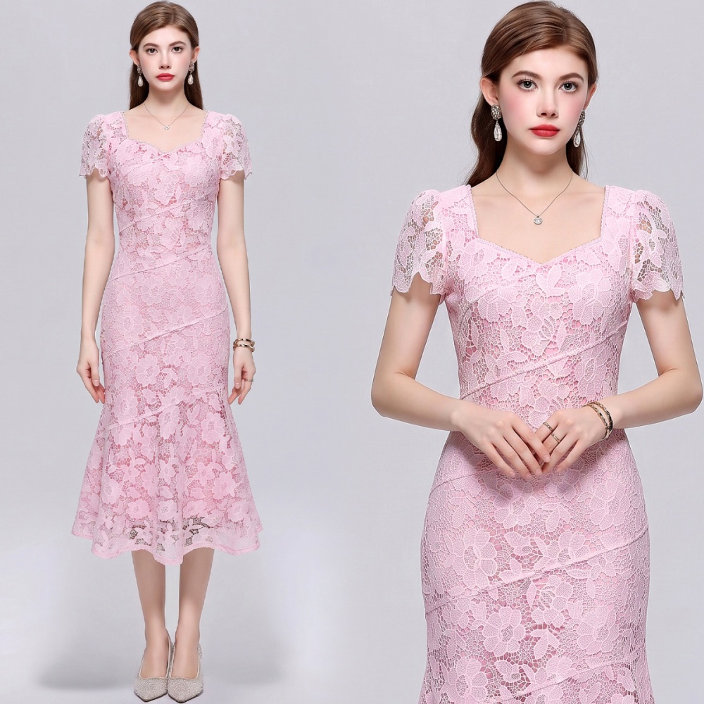 Lace elegant slim ladies temperament dress