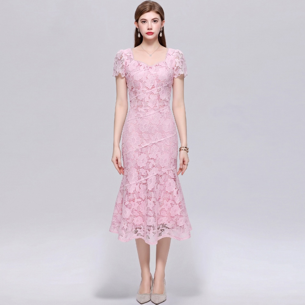 Lace elegant slim ladies temperament dress