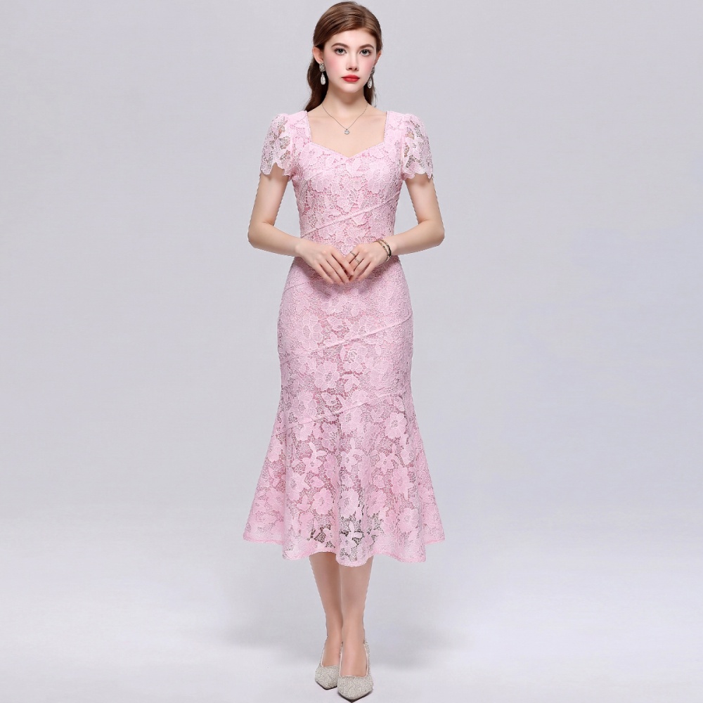 Lace elegant slim ladies temperament dress