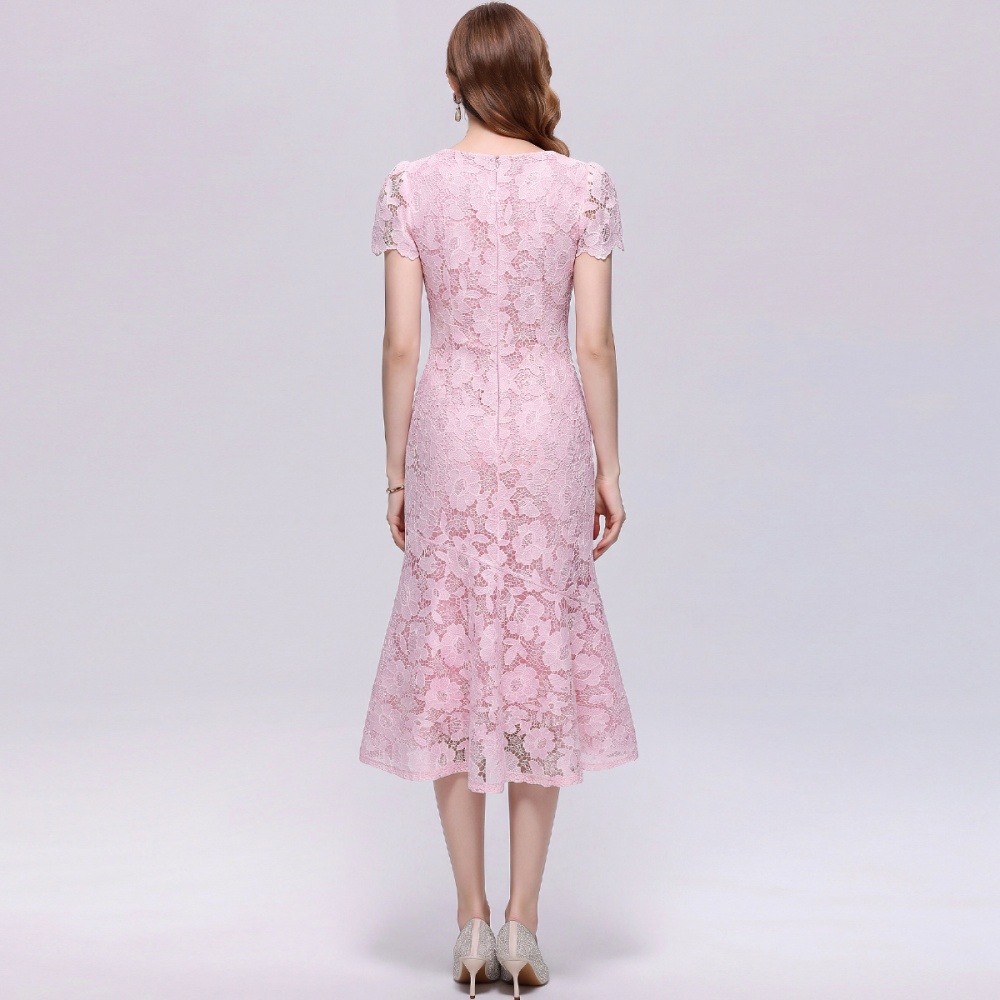 Lace elegant slim ladies temperament dress