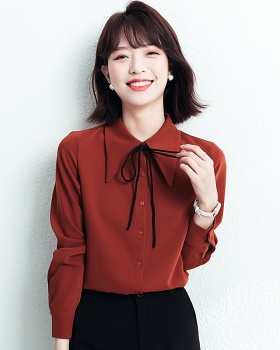 Autumn long sleeve tops niche Western style shirt for women