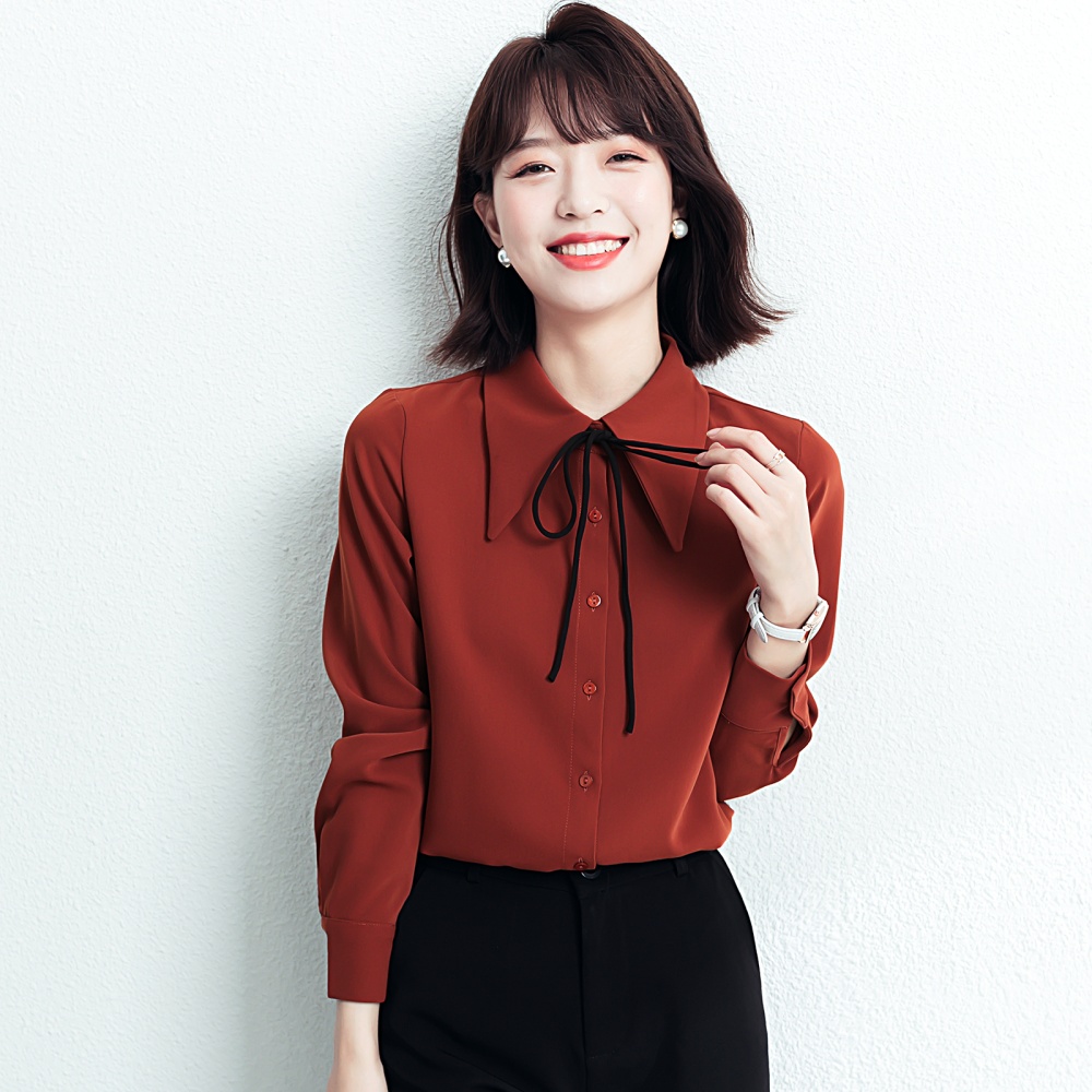 Autumn long sleeve tops niche Western style shirt for women