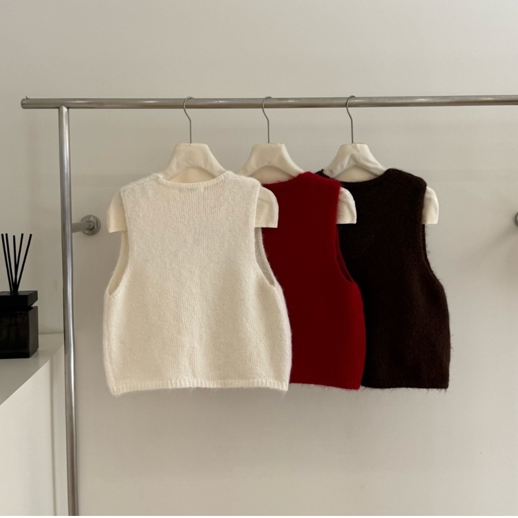 Knitted Korean style vest pocket waistcoat for women