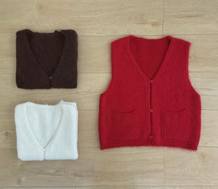 Knitted Korean style vest pocket waistcoat for women