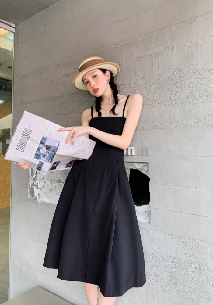 France style split pinched waist temperament slim dress