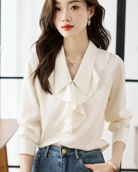 Lotus leaf edges Korean style style shirt unique tops