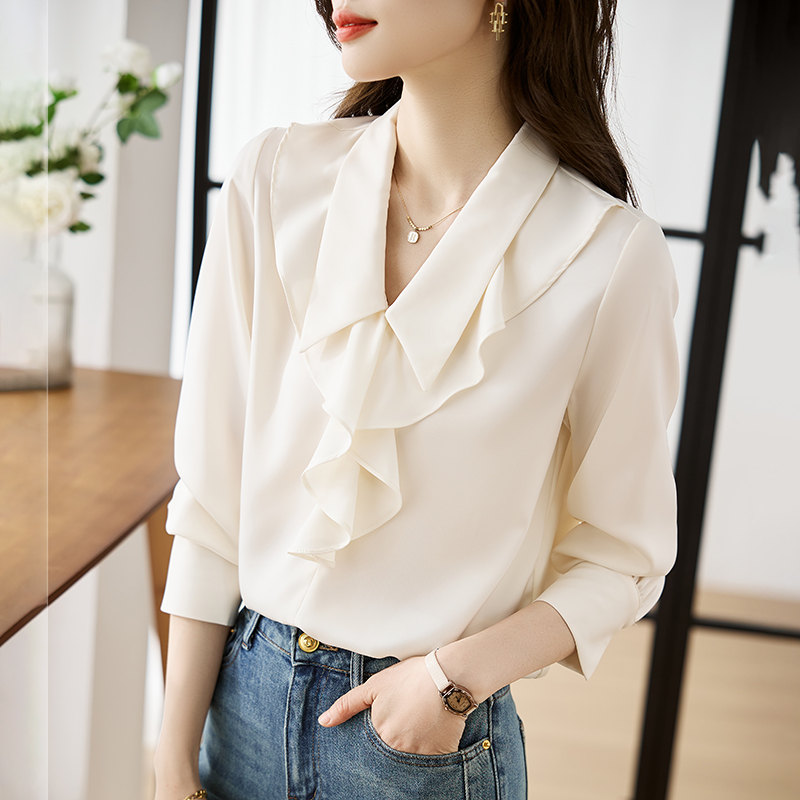 Lotus leaf edges Korean style style shirt unique tops