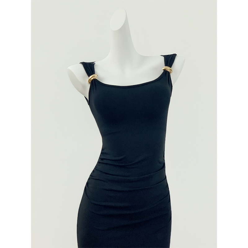 Slim temperament dress big halter long dress for women