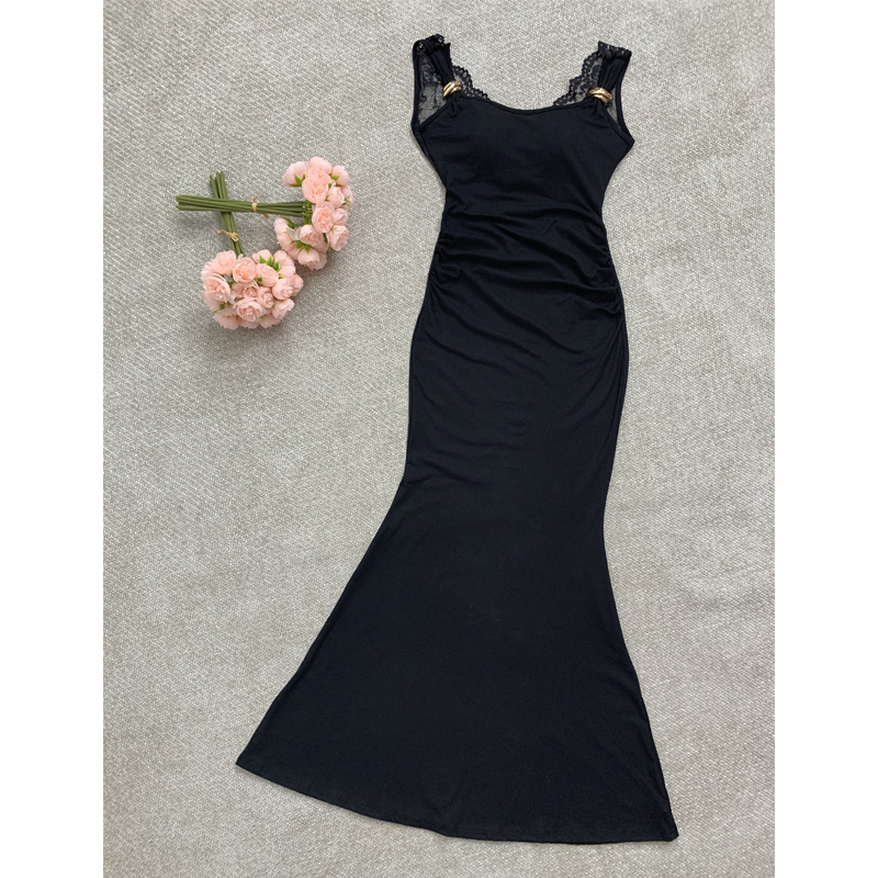 Slim temperament dress big halter long dress for women
