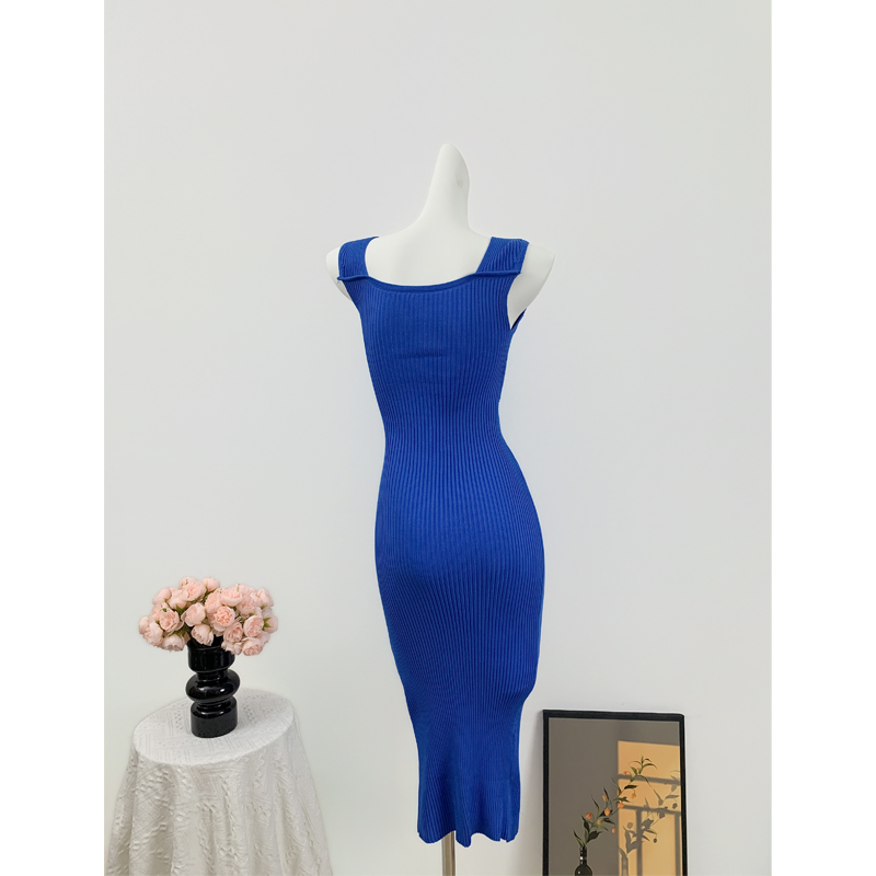 Hollow France style long dress slim dress for women