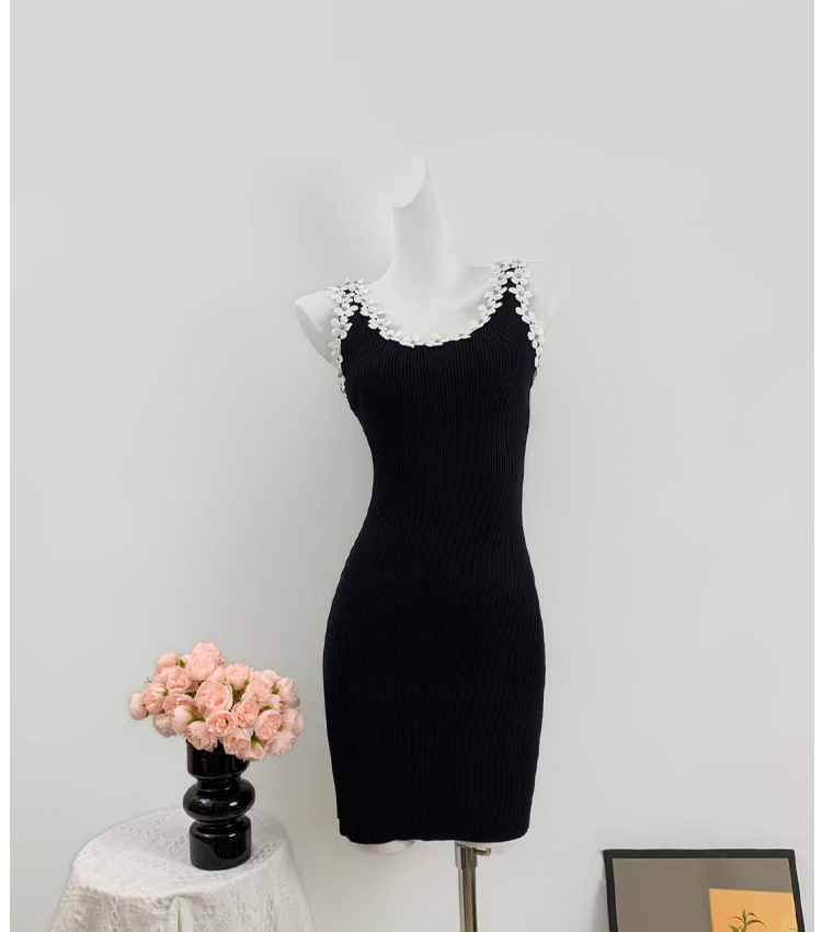 Knitted package hip slim France style dress for women