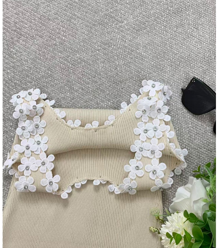 Knitted package hip slim France style dress for women