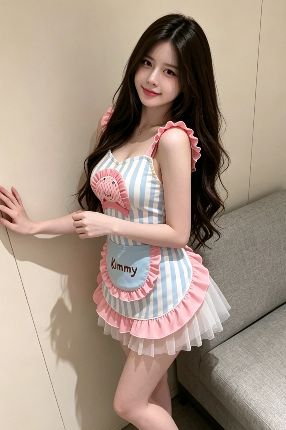 Modeling fashion lovely dress mixed colors sexy night dress