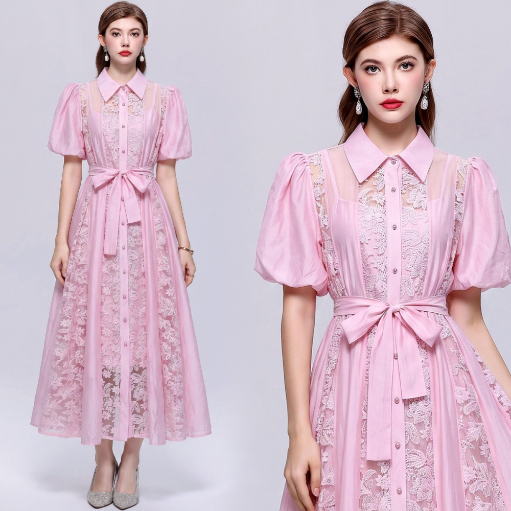 Loose waist light luxury long dress embroidery dress